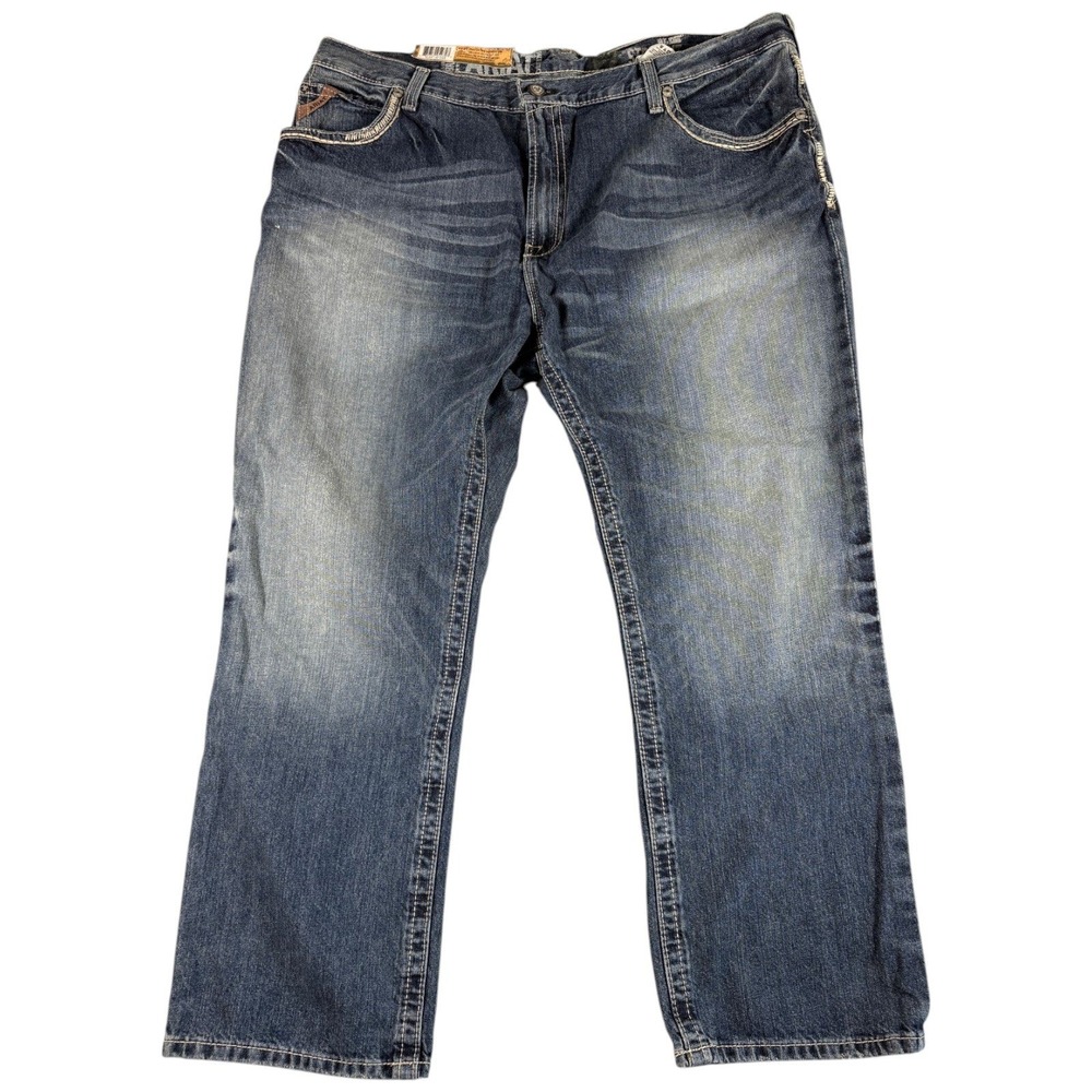 Ariat M5 Slim Straight Jeans Mens 44x30 Blue New Washed Durable Western Workwear